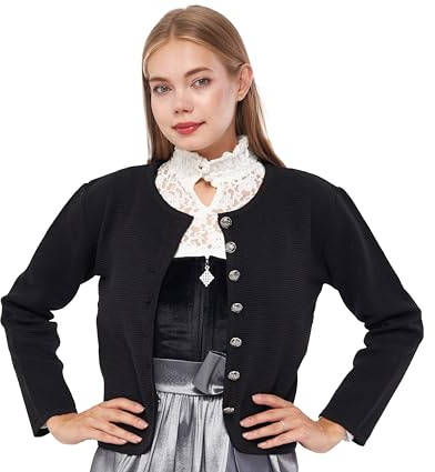 Lifos Damen Trachtenjacke - Dirndljacke Kurze Trachten Strickjacke