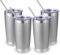 Volhoply 20oz 550ml Travel Insulated Tumbler with Lid and Straw Bulk 4 Pack, Double Wall Stainless Steel Coffee Mug Fits Cup Holder,Powder Coated Cups for Hot & Cold Drinks, BPA Free（Gray,4 Set）