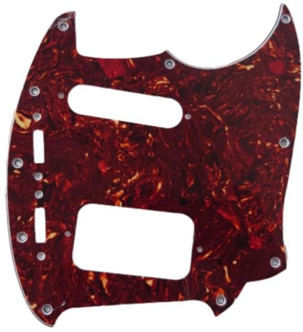 10-Loch-Gitarren-Pickguard ohne Kontrollloch für Fender American Mustang Gitarrenteile (8-dunkelbraune Schildkröte)