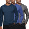 UEEKO 3 Packs Men's Acitive Long Sleeve T-Shirts- Quick Dry Tops Stretchy UPF 50+ Lightweight for Gym, Running, Outdoor Sports, XL Multicolor