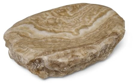 Porte-savon en marbre onyx - 10 x 15 cm - En pierre naturelle - Look moderne - Accessoire de salle de bain - Marbre Onyx beige - Élégance classique avec aspect pierre de carrière