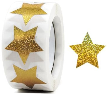 Lot de 500 autocollants étoiles colorées, paillettes pour enfants, autocollants étoiles décoratives auto-adhésives pour scrapbooking, cartes de vœux, cadeaux, travaux manuels (1 rouleau)
