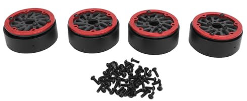 EVTSCAN Kohlefaser -Perldlock - Felgen Ultra -leichtes RC -Auto mit 59 mm Durchmesser, 4 -Set von 4 (Red)