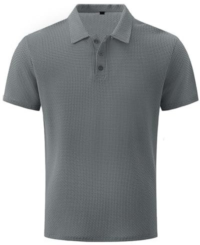 Men'S Polo Shirts Breathable Quick-Dry Moisture Wicking Workout Golf Gym Sport Polo T-Shirts Casual Collared Tennis Top Lightweight Mesh Ice Silk Henley Shirts Short Sleeve Plain Plus Size Sport Tops