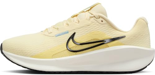 Nike Downshifter 13 FD6476 Women's Road Running Shoe, Alabaster Black Soft Yellow Sail, 6.5 UK