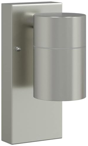 vidaXL Outdoor Wall Light Silver 6.5 x 10.5 x 16 cm Stainless steel, Garden and Terrace, Contemporary Accent Lamp for Indoor and Outdoor Lighting, Warm Ambient Light, Versatile Decor Ideas