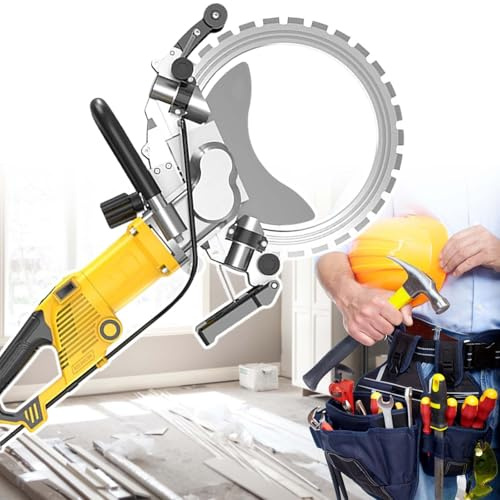 HCAUYNN Toroidal Electric Concrete Wall Chase,Brushless Cement Ring Cutter Machine,Support multi-angle cutting,With Connecting Water Pump,AC8500