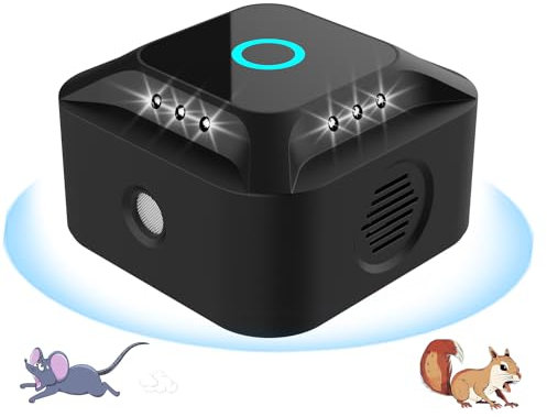 Ultrasonic 2025 Répulsif à ultrasons pour Rats, Chauves-Souris, écureuils et cafards à ultrasons, 360° avec lumière LED, répulsif à ultrasons pour Souris, cafards, Anti-nuisibles enfichables pour