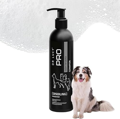 DR LUCY Pro DISOILING Hundeshampoo 250 ml - zu 20:1 Konzentrat | Hunde Shampoo - Gegen Fettiges Fell & Tiefenreinigend - Entfettendes Konzentrat