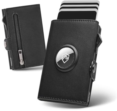 Portafoglio Uomo Airtag Slim Wallet-Porta Carte di Credito Uomo RFID Blocco