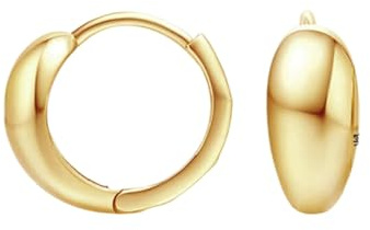 Beydodo Gold Creolen 585 Echtgold Damen, Ohrringe Glatt Creolen Ohrringe Hochzeit Braut Nickelfrei