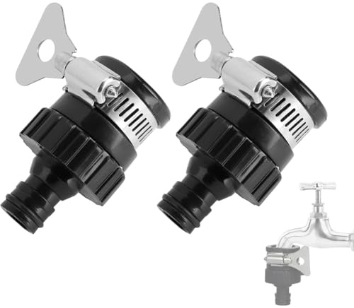 Frewurwer Perfekt für Garten, Küche und Wohnmobil-Wasseranschluss - 2er-Pack Universeller Wasserhahn-Schlauchadapter mit Gummiertem