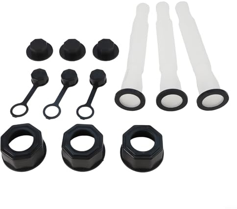 Tidgel 3-Pack Fuel Spout Replacement Kit for Rubbermaid Gott Kolpin, ABS Gas Can Nozzle with Vent Cap for Lawn Mower for ATV Refueling