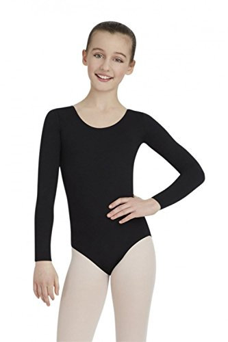 Capezio Mädchen Langärmeliger Turnanzug, Schwarz, 36