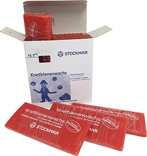 Stockmar Knetbienenwachs Farbe Zinnoberrot, 15 Tafeln, 10 x 4 cm