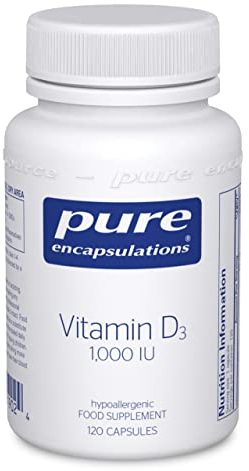 Pure Encapsulations - Vitamin D3 1,000 IU - Hypoallergenic Pure Vitamin D Supplement - Immune System, Bone and Muscle Function Support - 120 Capsules