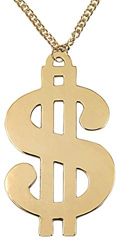 WIDMANN MILANO PARTY FASHION 5009D - Collana Dollaro, gioielleria, collana, hiphop, gangster, festa a tema, carnevale