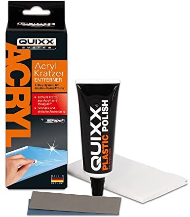 QUIXX Acryl Kratzer Entferner zur Reparatur von Kratzern auf Acryl- und Plexiglas-Oberflächen, 50g