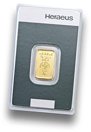 Goldbarren 5 Gramm Heraeus - Feingold 999.9 im Scheckkartenformat - LBMA zertifiziert - Anlagegold24 h 7 Tage online kaufen - Edelmetalle als Anlage und Geschenk