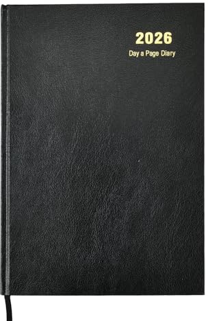 2020 Terminplaner A4, 1 Tag pro Seite, fester Einband und Lesebändchen, Jahresplaner fürs Geschäftliche, Büro, Zuhause, Reisen, Organisation, Termine (Schwarz)