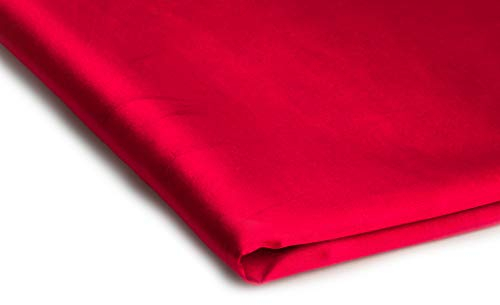 Stoff Satin Dünn Dehnbar Dekostoff - Erhältlich in verschiedenen Farben - 50 x 150cm (Rot Nr 12)