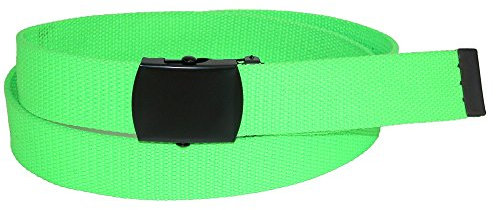 CTM Verstellbarer neonfarbener Stoffgürtel, Grün