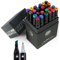 OfficeTree 24 Alkohol Marker - Intensive Farben - Twin Marker Set zum Zeichnen und Malen - Touch Marker Stifte auch als Manga Stifte