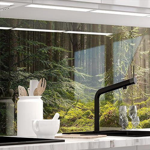 StickerProfis Küchenrückwand selbstklebend Glasoptik - MOOSGRUND - 1.8mm, Versteift, alle Untergründe, Hart PET Material, Premium 60 x 80cm