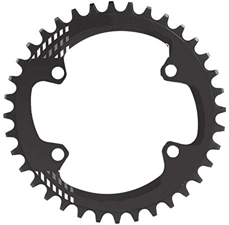 Keenso Plato de Bicicleta, BCD 96MM Ancho Estrecho 32T 36T 38T Plato Anillo de Cadena Simple para M6000 M7000 M8000(36T-Negro)