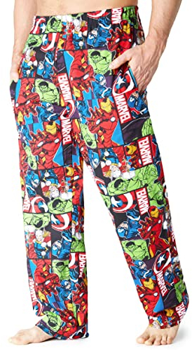Marvel Avengers Men Teenagers Pyjama Bottoms, Comfy Nightwear Sleepwear Lounge Pants, Gifts for Him (M, Multi Avengers)