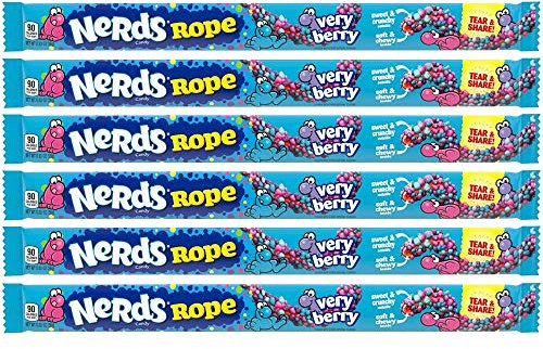 Wonka Very Berry Nerds Rope - Lot de 6 bâtonnets de bonbons américains