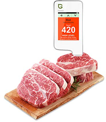 Greentest Instant-Lesegerät für frisches Fleisch, Obst, Gemüse, Nitrat-Tester und Messgerät für Lebensmittel (weiß)