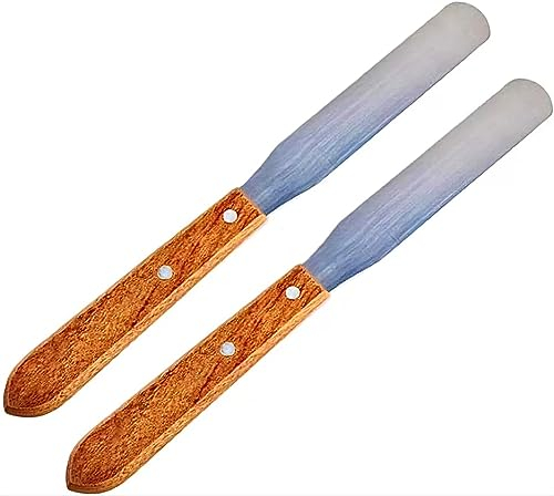 2 Pcs Metal Waxing Spatulas Non-Stick Wax Spatulas Sticks Stainless Steel Body Waxing Sticks for Body Hair Eyebrow Hair Removal or Cake Decaration