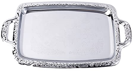 Elegante Rettangolare Vassoio D' Argento A Specchio Vassoio per Il Whisky Decanter Candelieri Vanity Profumo Vassoio E Spuntino Colazione Pane di Frutta Vassoio Piatto