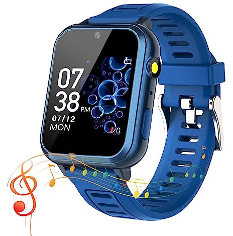 Smartwatch per bambini, 24 giochi, musica smartwatch per bambini con schermo da 1,54 pollici, contapassi, fotocamera, sveglia, calcolatrice, torcia elettrica per bambini da 3 a 12 anni