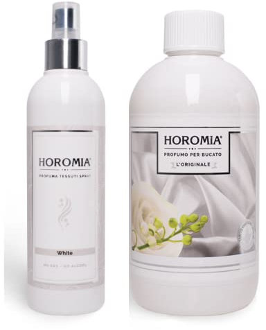 Profumatore per Bucato, Kit Combinato: Spray Deotessuti e Profumatore 500ml - Profumo White, Freschezza e Pulizia Profonda, Ideale per Tutti i Tessuti