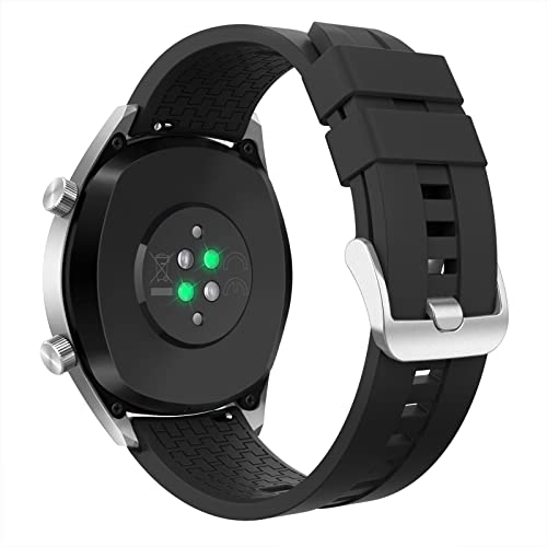 MoKo Armband Kompatibel mit Huawei Watch GT5/GT5 Pro 46mm/GT4 46mm/GT3/GT3 Pro/GT/GT2/GT2 Pro/GT2e/Watch 4/4 Pro/3/3 Pro, 22mm Weiches Silikon Sport Uhrenarmband für Herren Damen, Schwarz