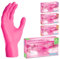 ARNOMED Einweghandschuhe Pink mit 100 Stück/Box, Nitrilhandschuhe M, Einmalhandschuhe, Handschuhe Einweg puderfrei, latexfreie Gummihandschuhe, Einweghandschuhe in XS, S, M, L & XL verfügbar