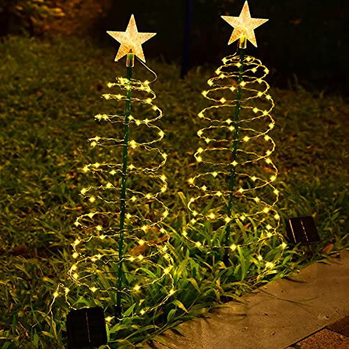 Starnearby Luci di Natale Stringa Albero di Natale Energia Solare Luci Natalizie Solari Esterno Luce di Natale Solare Stringa Luci LED Albero di Natale Decorazione Luminosa Natalizia Esterno