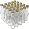 Aromhuset Lot de 25 bouteilles en verre vides de 40 ml avec col à whisky transparent avec bouchon à vis doré - À remplir avec des liqueurs, des digestifs, des épices et des décorations