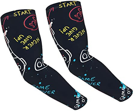FJAUOQ Gaming Abstract Gamepad Cooling Arm Sleeves Unisex Sports Tattoo Sleeve Covers