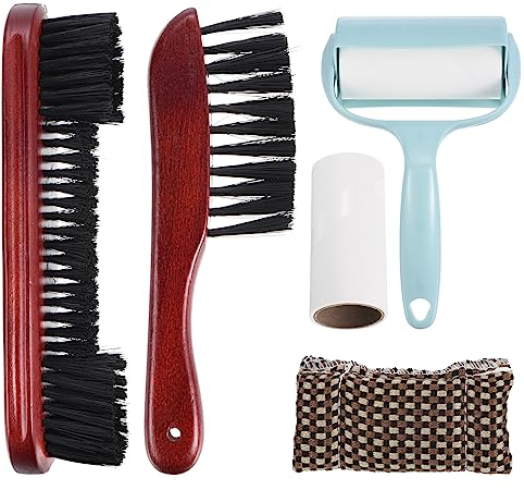 PATIKIL Billardtisch Reinigung Pinsel Set Billardtisch Pinsel Schiene Pinsel Queue Reinigung Gewebe Klebrig Fusselrolle und Ersatzkern Billardtisch Sauber Kit Weinrot