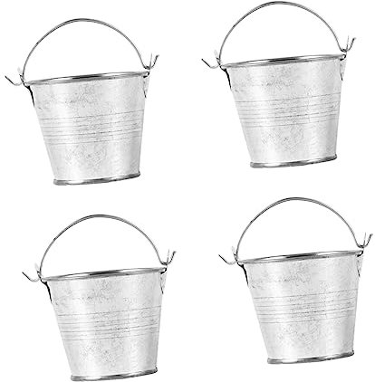 BESPORTBLE Mini Pot de Fleurs en Lot de 4 Seaux Rétro pour Plantes Jardinière de Jardinage Petit Pot de Fleurs pour Balcon Décoration Maison Réutilisable