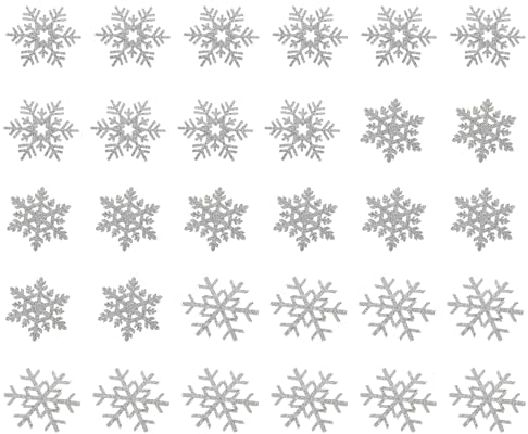 MAGICLULU 30st Schneeflocken-Aufkleber Aufnäher Zum Aufbügeln Auf Kleidung Glitzernde Patches Süße Stickereiflecken Deko Cool Stoff Das Bügeleisen Braut Esstisch