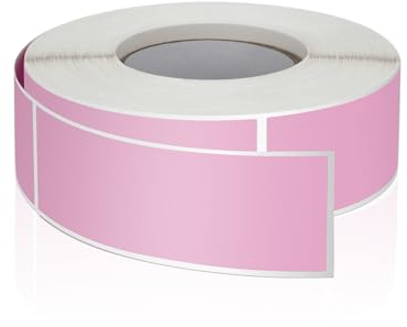 Rosa Rechteckig Aufkleber 7.6 x 2.5cm Farbkodierung Selbstklebend Etiketten Umzug Rollen Ablösbar 500 Stück