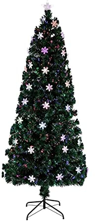 Árbol de Navidad de 6 pies, árbol de Navidad artificial de fibra óptica pequeña, 230 ramas para oficina o hogar
