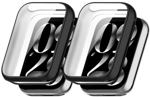 Niboow Hülle für Xiaomi Smart Band 8 Pro (Xiaomi Mi Band 8 Pro), Männer und Frauen Kratzfest Soft TPU Stoßfestes Schutzhülle für Xiaomi Smart Band 8 Pro (Xiaomi Mi Band 8 Pro) - Schwarz + Schwarz