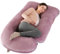 Labtec Schwangerschaftskissen, U förmiges Ganzkörperkissen, Stillkissen, J+U förmiges Seitenschläferkissen, Body Pillow, Abnehmbarer Samt-Kopfkissenbezug [Rosa]