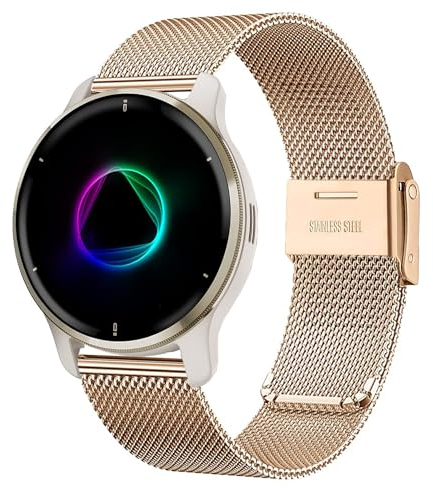 VELULYX metallo Garmin Venu 2 Plus, cinturino in acciaio inox 20 mm per Garmin Venu Sq/Sq Music/Venu Sq 2/Sq 2 Music/Vivoactive 3/3 Music/Vivoactive 5/Garmin Venu/Vivomove HR/Forerunner 55 245 645
