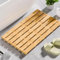 Tapis de Bain rectangulaire en Bambou antidérapant pour Salle de Bain, Douche extérieure et Spa, Multi-usages, avec Pieds en Caoutchouc antidérapant, Tapis de Douche en Bois 60 x 35 cm